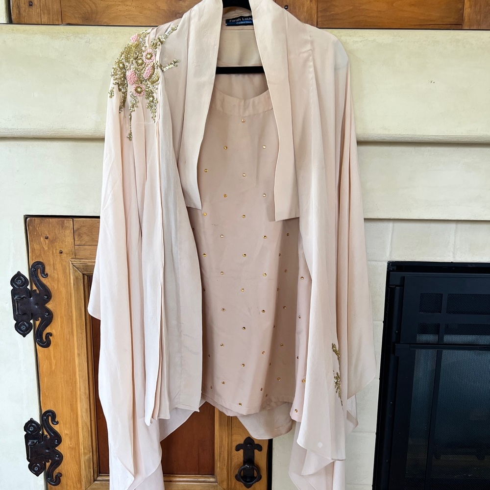 Traditional Indian light pink three-piece set